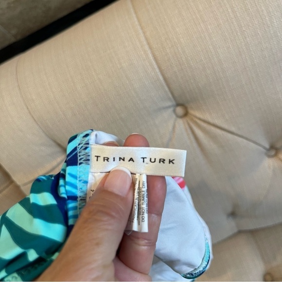 Bf:  TRINA TURK Terra Nostra Tankini In Multi color Green Yellow Pink … Size 4 - Picture 11 of 15